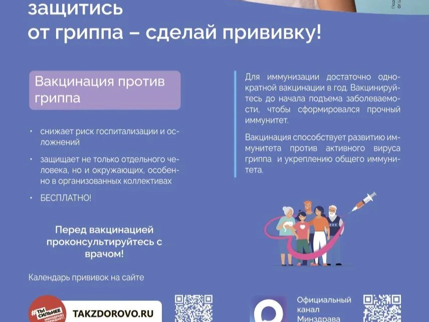 Защитись от гриппа - сделай прививку!.