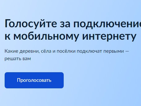 Голосование за Интернет в населенных пунктах.